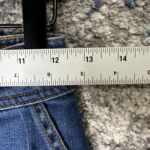 Sézane Jeans Womens 36 Blue High Rise Wide Leg Button Fly Denim Patch Pockets - Picture 3 of 10